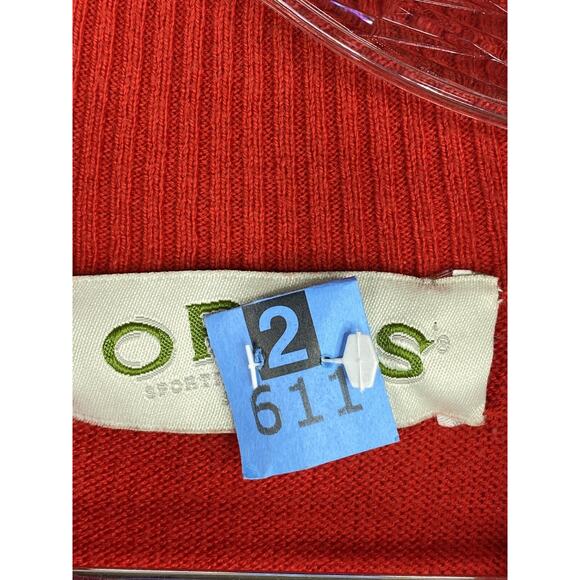 Orvis Sweater Mens L Red 1/4 Zip Long Sleeve Mock Neck Cotton Silk Cashmere - Picture 4 of 10